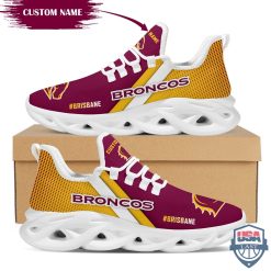 Alternative view of NRL Brisbane Broncos Custom Name Max Soul Shoes