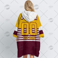 Alternative view of NRL Brisbane Broncos Custom Name Number 1988 Vintage Retro Jersey Fleece Oodie