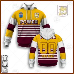 NRL Brisbane Broncos Custom Name Number 1988 Vintage Retro Jersey Pullover Hoodie