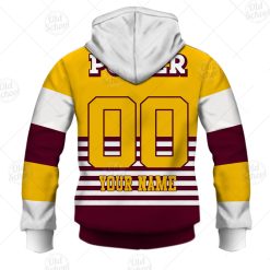 Alternative view of NRL Brisbane Broncos Custom Name Number 1988 Vintage Retro Jersey Zip Up Hoodie