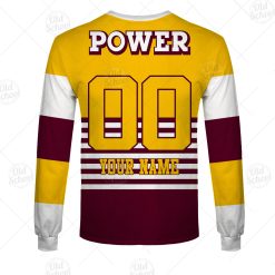 Alternative view of NRL Brisbane Broncos Custom Name Number 1988 Vintage Retro Jersey Sweatshirt