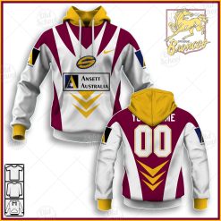 NRL Brisbane Broncos Custom Name Number 1997 Vintage Retro Jersey Pullover Hoodie