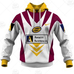 Alternative view of NRL Brisbane Broncos Custom Name Number 1997 Vintage Retro Jersey Pullover Hoodie