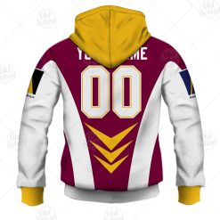 Alternative view of NRL Brisbane Broncos Custom Name Number 1997 Vintage Retro Jersey Zip Up Hoodie