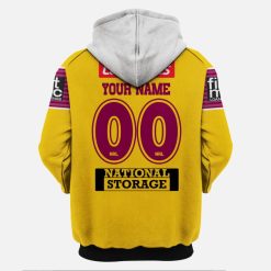 Alternative view of NRL Brisbane Broncos Custom Name Number 2019 Away Jersey Pullover Hoodie