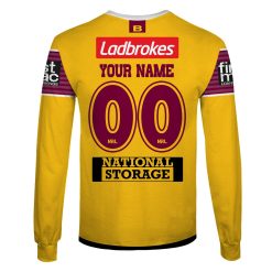 Alternative view of NRL Brisbane Broncos Custom Name Number 2019 Away Jersey Sweatshirt