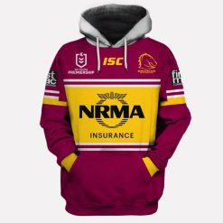 NRL Brisbane Broncos Custom Name Number 2019 Home Jersey Pullover Hoodie