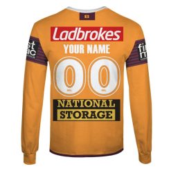 Alternative view of NRL Brisbane Broncos Custom Name Number 2020 Away Jersey Sweatshirt