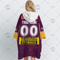 Alternative view of NRL Brisbane Broncos Custom Name Number 2020 x Bluey Jersey Fleece Oodie
