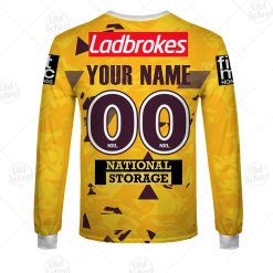 Alternative view of NRL Brisbane Broncos Custom Name Number 2021 Alternate Jersey Sweatshirt