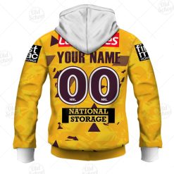 Alternative view of NRL Brisbane Broncos Custom Name Number 2021 Alternate Jersey Zip Up Hoodie