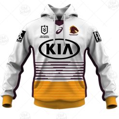 Alternative view of NRL Brisbane Broncos Custom Name Number 2021 Away Jersey Pullover Hoodie