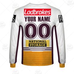 Alternative view of NRL Brisbane Broncos Custom Name Number 2021 Away Jersey Sweatshirt
