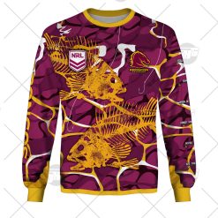 NRL Brisbane Broncos Custom Name Number 2021 Fishing Sweatshirt