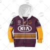 NRL Brisbane Broncos Custom Name Number 2021 Home Jersey Kids Zip Up Hoodie