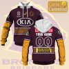 NRL Brisbane Broncos Custom Name Number 2021 Home Jersey Pullover Hoodie