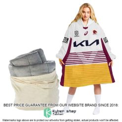 NRL Brisbane Broncos Custom Name Number 2022 Away Jersey Fleece Oodie