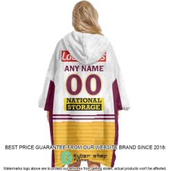 Alternative view of NRL Brisbane Broncos Custom Name Number 2022 Away Jersey Fleece Oodie