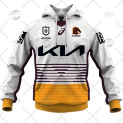 Alternative view of NRL Brisbane Broncos Custom Name Number 2022 Away Jersey Pullover Hoodie