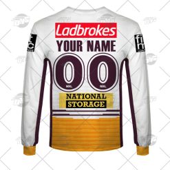 Alternative view of NRL Brisbane Broncos Custom Name Number 2022 Away Jersey Sweatshirt