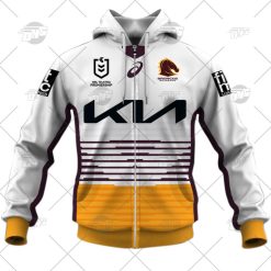 NRL Brisbane Broncos Custom Name Number 2022 Away Jersey Zip Up Hoodie