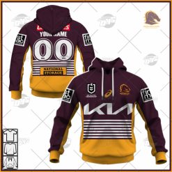 NRL Brisbane Broncos Custom Name Number 2022 Heritage Jersey Pullover Hoodie