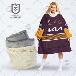 NRL Brisbane Broncos Custom Name Number 2022 Home Jersey Fleece Oodie