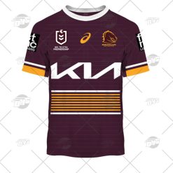 NRL Brisbane Broncos Custom Name Number 2022 Home Jersey T-Shirt