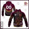 NRL Brisbane Broncos Custom Name Number 2022 Indigenous Fishing Jersey Pullover Hoodie