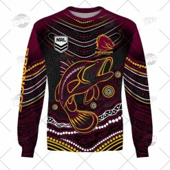 NRL Brisbane Broncos Custom Name Number 2022 Indigenous Fishing Jersey Sweatshirt