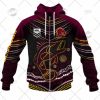 NRL Brisbane Broncos Custom Name Number 2022 Indigenous Fishing Jersey Zip Up Hoodie