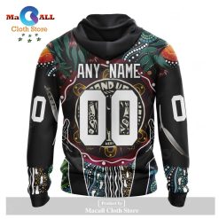 Alternative view of NRL Brisbane Broncos Custom Name Number 2022 NAIDOC Week Pullover Hoodie V2
