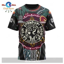 NRL Brisbane Broncos Custom Name Number 2022 NAIDOC Week T-Shirt V2