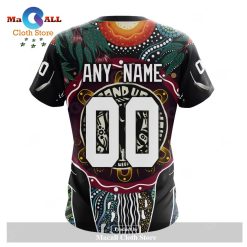 Alternative view of NRL Brisbane Broncos Custom Name Number 2022 NAIDOC Week T-Shirt V2