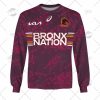 NRL Brisbane Broncos Custom Name Number 2022 Run Out Tee Jersey Sweatshirt