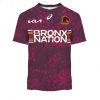 NRL Brisbane Broncos Custom Name Number 2022 Run Out Tee Jersey T-Shirt