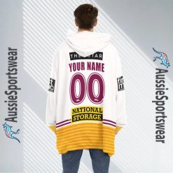 Alternative view of NRL Brisbane Broncos Custom Name Number 2023 Away Jersey Fleece Oodie