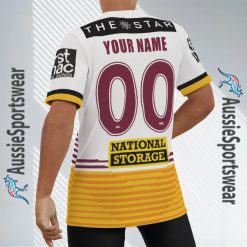 Alternative view of NRL Brisbane Broncos Custom Name Number 2023 Away Jersey T-Shirt