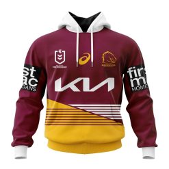 NRL Brisbane Broncos Custom Name Number 2023 Home Jersey Pullover Hoodie
