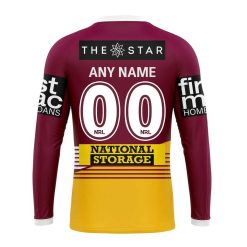 Alternative view of NRL Brisbane Broncos Custom Name Number 2023 Home Jersey Sweatshirt