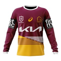 NRL Brisbane Broncos Custom Name Number 2023 Home Jersey Sweatshirt