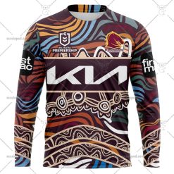 NRL Brisbane Broncos Custom Name Number 2023 Indigenous Jersey Sweatshirt