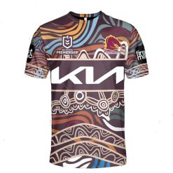 NRL Brisbane Broncos Custom Name Number 2023 Indigenous Jersey T-Shirt