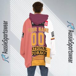 Alternative view of NRL Brisbane Broncos Custom Name Number 2023 Mix Jersey Fleece Oodie