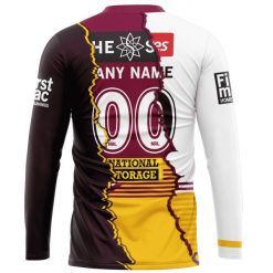 Alternative view of NRL Brisbane Broncos Custom Name Number 2023 Mix Jersey Sweatshirt V2