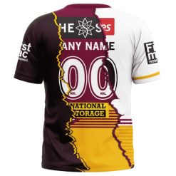 Alternative view of NRL Brisbane Broncos Custom Name Number 2023 Mix Jersey T-Shirt V2