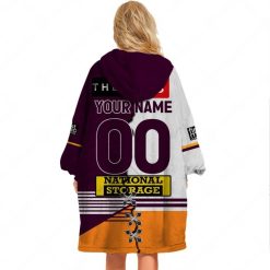 Alternative view of NRL Brisbane Broncos Custom Name Number 2023 Mix Jersey V3 Fleece Oodie
