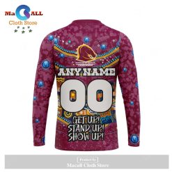 Alternative view of NRL Brisbane Broncos Custom Name Number 2023 NAIDOC Week Sweatshirt