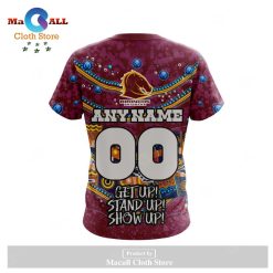 Alternative view of NRL Brisbane Broncos Custom Name Number 2023 NAIDOC Week T-Shirt