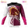 NRL Brisbane Broncos Custom Name Number Fight Cancer Sweatshirt